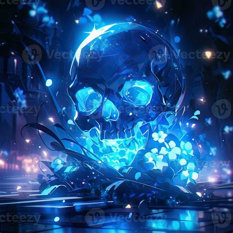 crystal skull anime futuristic illustration mystical fantasy art ...