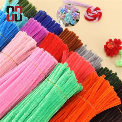 100PCS Colored Chenille Wires DIY Craft Stems Pipe Cleaners