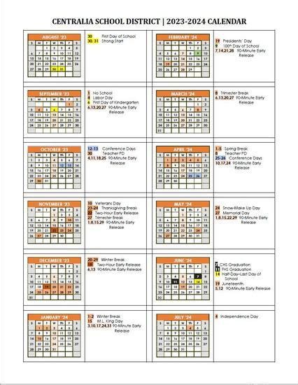 Centralia School District Calendar Daron Emelita