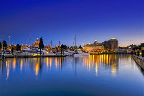 VICTORIA, BC, MAY 08 2019: Downtown Victoria, Canada. Night Scene Of ...