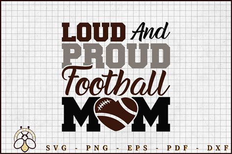 Loud And Proud Football Mom Svg Design Graphic By Beecraftr · Creative Fabrica