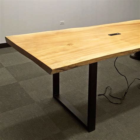 Hand Crafted Cottonwood Single Slab Conference Table By Chicago Makers