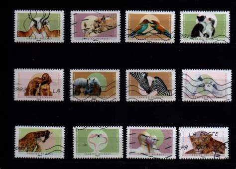 SÉRIE DE TIMBRES français oblitérés de 2023 tendres animaux n2242