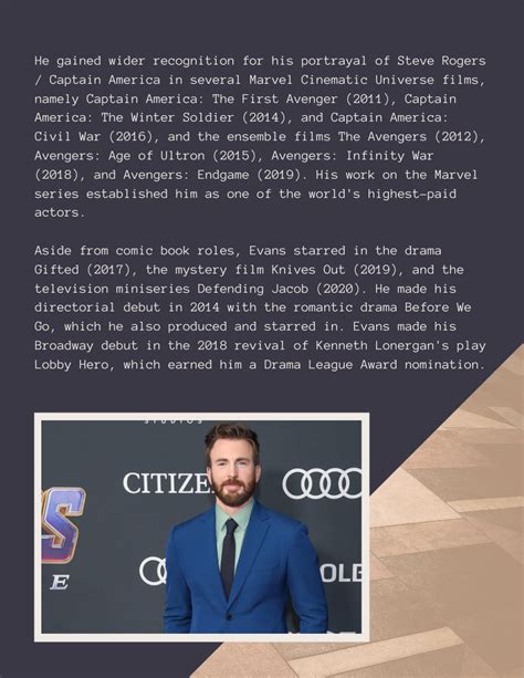 Chris Evans Biography | Biography Template