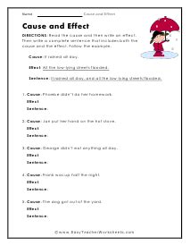 Whats The Effect Printable Cause And Effect Worksheet Worksheets Library