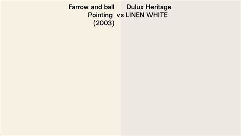 Farrow And Ball Pointing 2003 Vs Dulux Heritage Linen White Side By Side Comparison