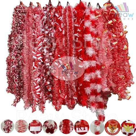 Jual Slinger Tinsel Bendera Merah Putih Hiasan Dekorasi Hut Ri