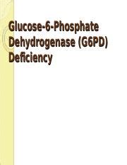 Glucose Phosphate Dehydrogenase Deficiency G Pd Ppt Glucose