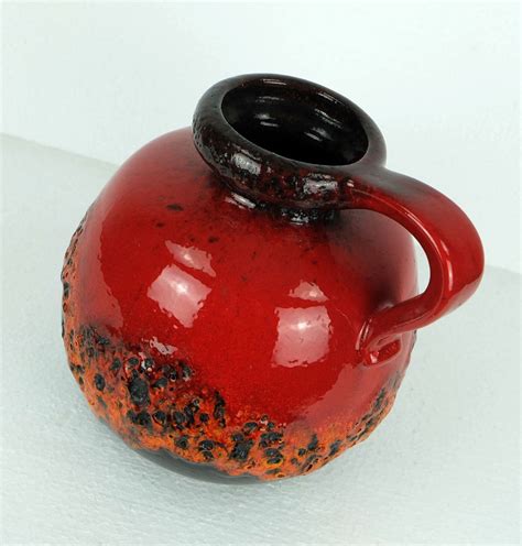 Schwarz Rote Fat Lava Vase Von Scheurich 1960er Bei Pamono Kaufen