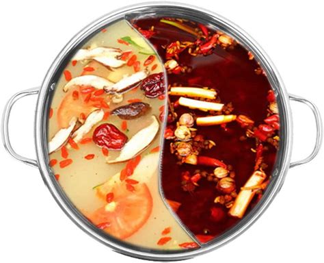 Amazon Nadalan Stainless Steel Shabu Shabu Dual Sided Hot Pot With Divider Include Pot