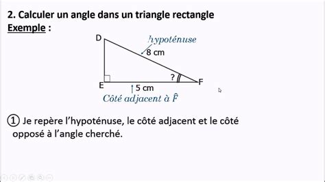 Niveau Me C Calcul D Angle Avec Le Cosinus Youtube