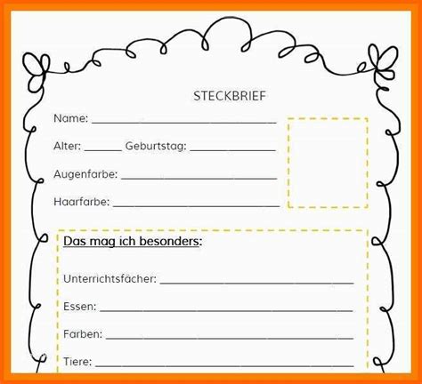 Steckbrief Vorlage Word Download