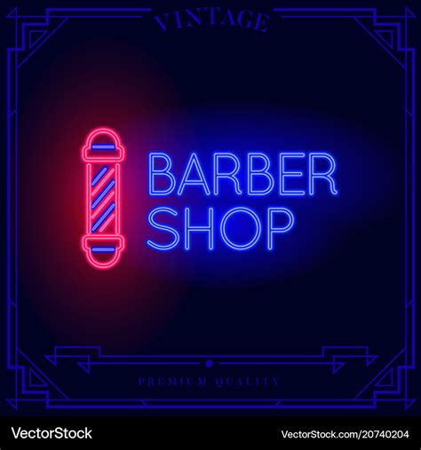 Barber Shop Neon Light Sign Royalty Free Vector Image