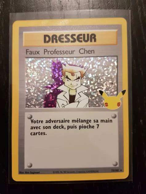 CARTE POKÉMON FAUX Professeur Chen 73 102 Célébrations 25 ans FR EUR