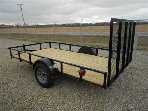 6x10 Utility Trailers Single Axle W Rear Gate 2 Coupler Pj Trailers In Oh Flatbed