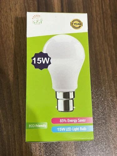 15 W LED Bulb Cool Daylight Ceramic Base Type B22 Indian Lightning