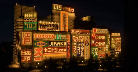 Neon In The City Of Japan Minecraft Map