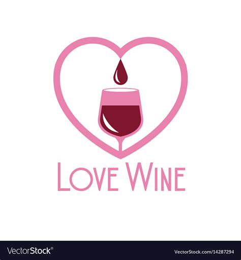 Love Wine Glass Cup Heart Image Royalty Free Vector Image