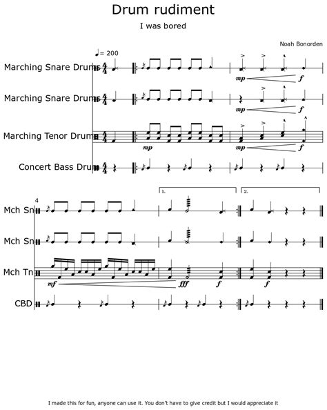 Rudiment Sheet - DADA