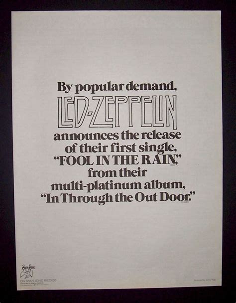 Led Zeppelin Fool In The Rain