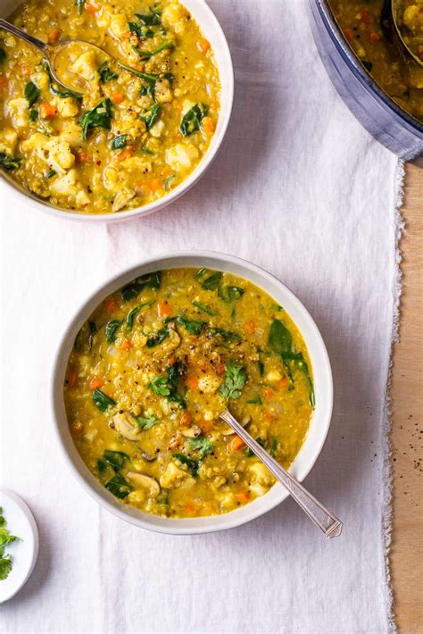 Red Lentil Dahl With Spinach And Cauliflower The New Baguette