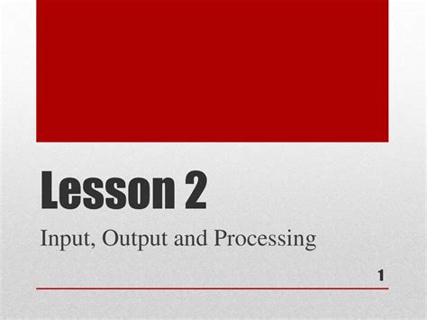 Input Output And Processing Ppt Download