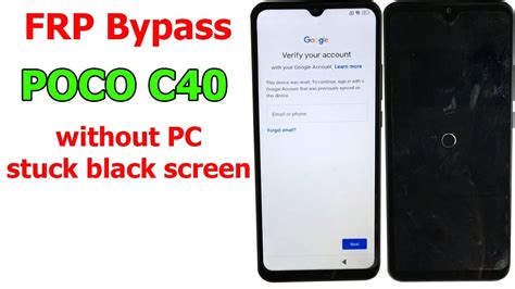 Bypass Frp POCO C40 android 11 without PC, new security stuck black ...