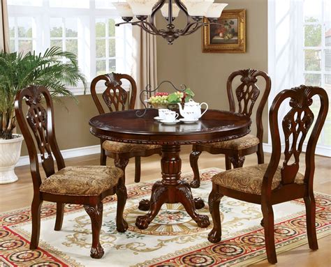 Elana Brown Cherry Round Dining Table 1stopbedrooms