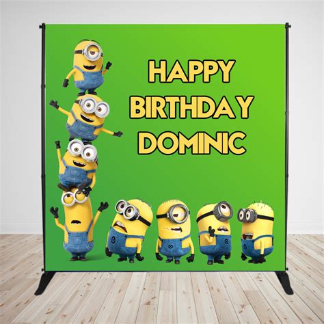 Personalized Minion Inspired Birthday Vinyl Backdrop, Minion Banner For ...