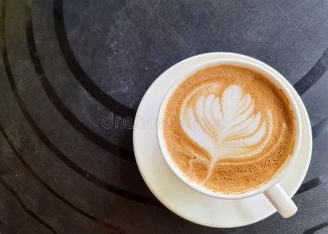 A Cup Of Hot Latte Art Coffee Stock Image Image Of Flower Note 253489091