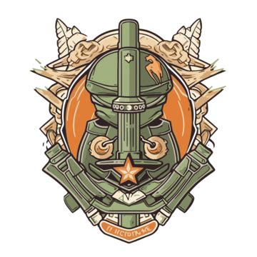 Military Branch Vector, Sticker Clipart Logo With The Mascot Of A ...