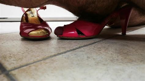 Fuck And Cum My Mother S Peep Toe Sandals On The Floor Xhamster