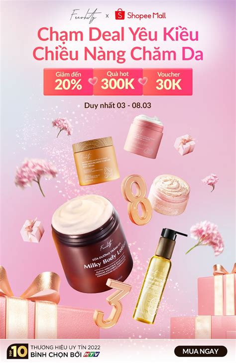 an advertisement for a beauty product with flowers and gifts