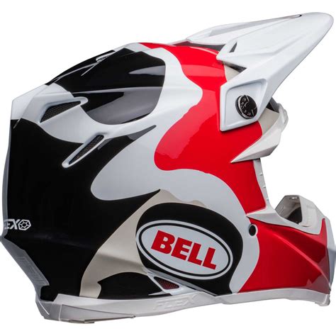 Casco Moto Cross Enduro Bell Moto 9s Flex Hello Cousteau Reef Bianco Rosso Opaco Vendita Online