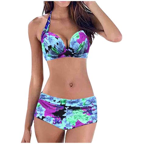 Kpoplk Swimsuits For Women Women S High Waisted Tank Bikini Swimsuit