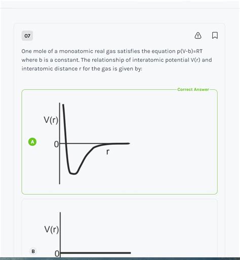 One Mole Of A Monoatomic Real Gas Satisfies The Equation P V B Rt