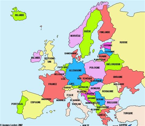 Info • Carte Europe 2016