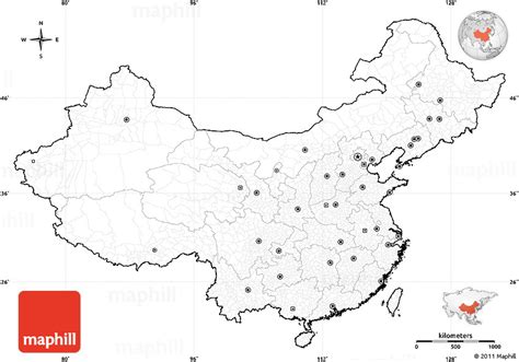 Blank Simple Map Of China Cropped Outside No Labels