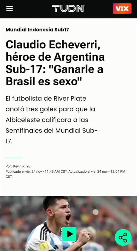 Los Elogios Del Mundo Al Diablito Echeverri Por Su Hat Trick A Brasil