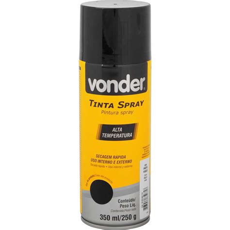 Tinta Em Spray Alta Temperatura Preto Fosco Ml G