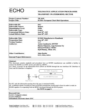 Fillable Online Ftp Cordis Europa Echo Telematics Application Programme