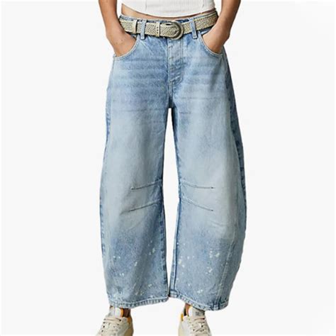 Blue Women's Jeans, Women'S Baggy Jeans High Waisted Skinny Stretch
