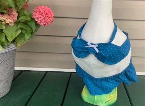 Porch Bikini Goose Outfit Teal Blue Polka Dot Bikini Porch Goose Clothes Fits To Inch