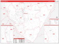 Cabarrus County, NC Zip Code Wall Map Basic Style by MarketMAPS - MapSales