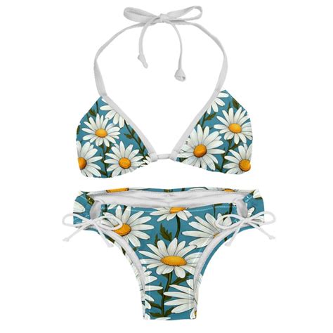 Daisy Detachable Sponge Adjustable Strap Bikini Set Two Pack Swimsuit