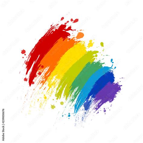 Rainbow paint splash with texture on white Stock Vector | Adobe Stock