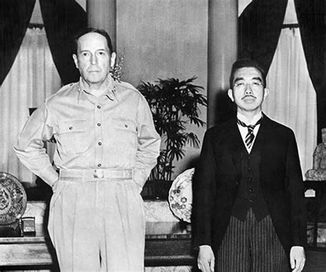 Emperor Hirohito and General MacArthur meeting for the first time, 1945 ...