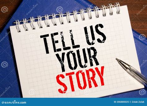 Handwritten Text Tell Us Your Story Stock Image Image Of Concept