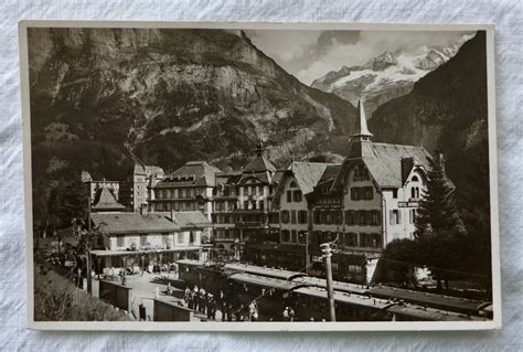 Ak Grindelwald Be Bahnhof Zug Wagons Belebt Kaufen Auf Ricardo