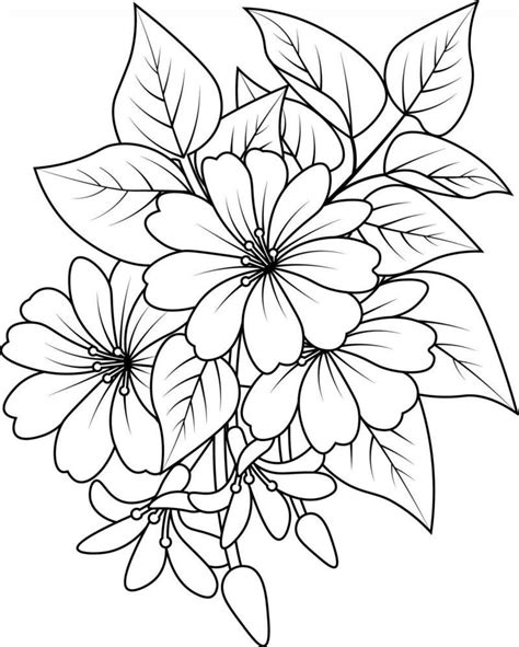 Flower Pattern Drawing Flower Art Drawing Flower Outline Doodle Art